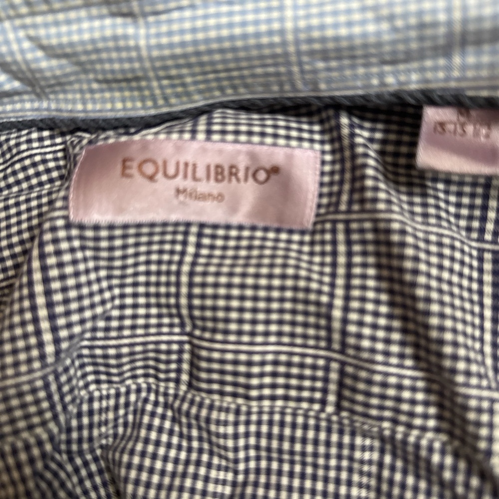Men's Blue Checkered Dress Shirt